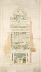 Design para a Fachada de McLean Fine Art Galleries, Haymarket, Londres (aquarela e lápis sobre papel) (ver 237077 para detalhes)