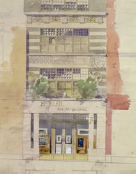 Design para a fachada da McLean Fine Art Galleries, Haymarket, Londres (aquarela e lápis sobre papel) (ver também 176480)