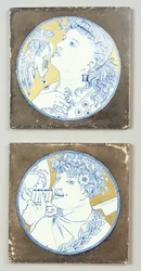 Gêmeos e Câncer, c.1878 (decoração overglaze e dourada no design de transferência de subvalo)