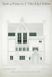 Casa e estúdio para F. Miles Esq, Chelsea, gravado por CP Edwards (ver também 176482-485)