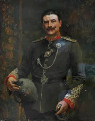Um oficial de um batalhão de voluntários, o Regimento de Middlesex, 1904 por volta de