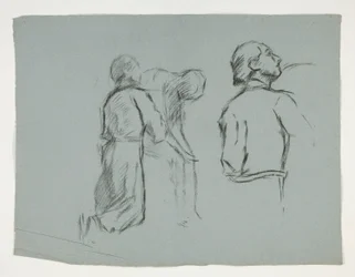 Estudos de figuras para o Cavaleiro de Sir Galahad, de The Quest of the Holy Grail (uma série de quinze quadros para a Biblioteca Pública de Boston, concluída em 1901)