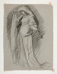Estudo de figura para Castle of the Maidens, de The Quest of the Holy Grail (uma série de quinze pinturas para a Biblioteca Pública de Boston, concluída em 1901)