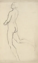Estudo figurativo para The Hours (15 horas) - decoração mural no edifício State Capitol em Harrisburg, Pennsylvania, 1902-1911 (completado por John Singer Sargent)