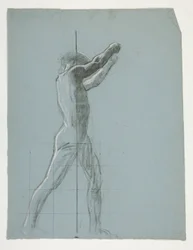 Estudo de figura para O Espírito de Vulcano, Génio dos Trabalhadores em Ferro e Aço, capitol rotunda, Harrisburg, Pennsylvania