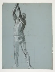Estudo de figura para O Espírito de Vulcano, Génio dos Trabalhadores em Ferro e Aço, capitol rotunda, Harrisburg, Pennsylvania