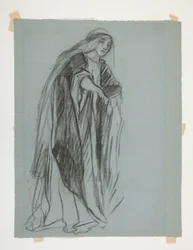Estudo figurativo para o Castelo das Servas(?), de The Quest of the Holy Grail (uma série de quinze quadros para a Biblioteca Pública de Boston, concluída em 1901)