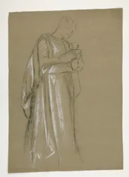Estudo figurativo para o Infant Galahad (?), de The Quest of the Holy Grail (primeiro de uma série de quinze murais para a Biblioteca Pública de Boston, concluído em 1901)