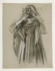 Estudo figurativo para o Infant Galahad, de The Quest of the Holy Grail (primeiro de uma série de quinze murais para a Biblioteca Pública de Boston, concluído em 1901)