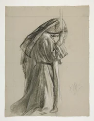 Estudo de figura para o Cavaleiro de Sir Galahad, de The Quest of the Holy Grail (uma série de quinze pinturas para a Biblioteca Pública de Boston, concluída em 1901)