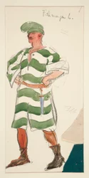 Peixeiro, esboço de figurino para Henry Irving