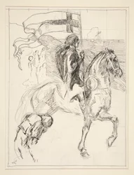 Partidas de Galahad, estudo para The Quest of the Holy Grail (série de quinze quadros para a Biblioteca Pública de Boston, concluída em 1901)