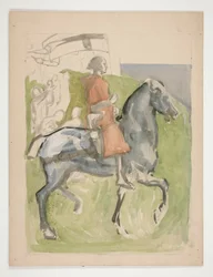 Partidas de Galahad, estudo para The Quest of the Holy Grail (série de quinze quadros para a Biblioteca Pública de Boston, concluída em 1901)
