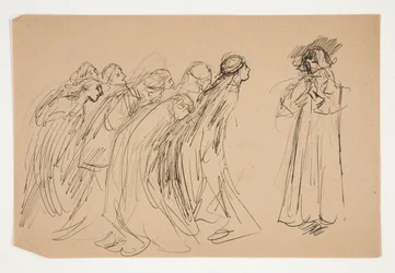 Galahad and the Captive Virtues, estudo para The Quest of the Holy Grail (série de quinze pinturas para a Biblioteca Pública de Boston, concluída em 1901)