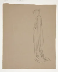 Figura encapuzada (recto); Estudo de uma Figura Masculina (verso)