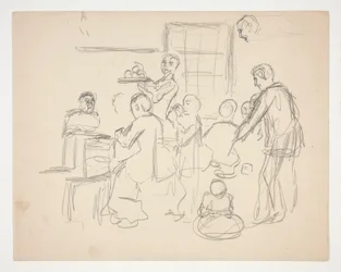 Cena do restaurante interior (?) - ilustração não identificada
