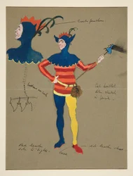Jester, esboço de figurino para Henry Irving
