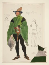 Guardião da Prisão, esboço de fantasia para Henry Irving