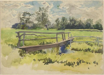 Paisagem, pântano e ponte