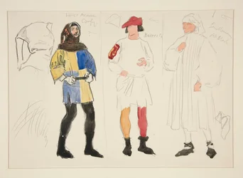 Traje de linho, Traje de padeiro, Cavalheiro: esboço do figurino para Henry Irving