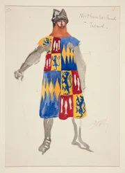 Northumberland - Tabard, esboço de figurino para Henry Irving