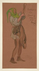 Traje de Sadler, esboço de figurino para Henry Irving