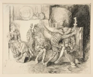 Sir Toby e seus Companheiros, ilustração para Ato II, Cena iii, Noite de Reis