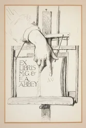 Esboço para Ex Libris: M.G. & E.A. Abadia