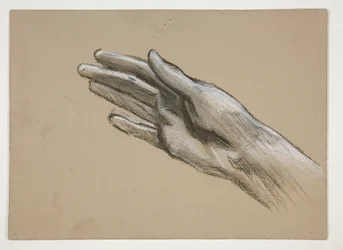 Esboço de uma mão (recto); Estudos de composição para uma peça de teatro (?) (verso)