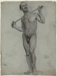 Esboço de um nu masculino (desenho de atelier)