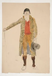 Esboço de um homem - estudo de figurino para La Tosca(?)