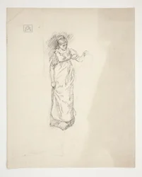 Esboço de uma mulher - ilustração não identificada