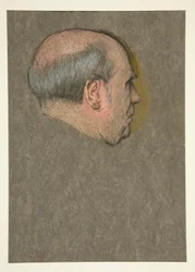 Estudo. Homem careca para a Coroação de Eduardo VII