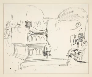 Estudo para The Quest of the Holy Grail (série de quinze quadros para a Biblioteca Pública de Boston, concluída em 1901)