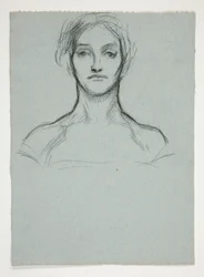 Estudo para pastel (.2228): Retrato de uma jovem mulher