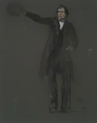 Estudo para a figura de Thaddeus Stevens, em