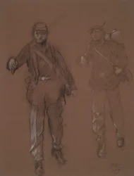Estudo para as figuras de dois soldados da Guerra Civil, em