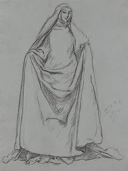 Estudo da figura feminina (verso: figura masculina)