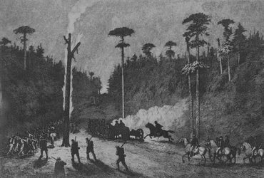 Uma Marcha Noturna, Ilustração 16 de Estudos de Vida do Grande Exército, 1876.