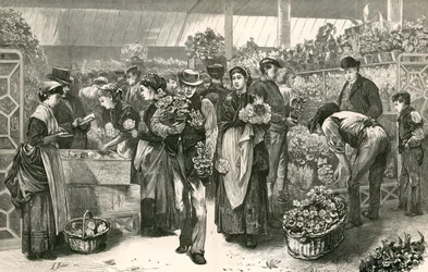 O mercado de flores, Covent Garden, Londres