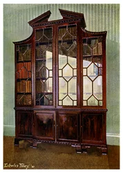 Estante esculpida da biblioteca Chippendale, 1911-1912.