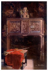 Carvalho esculpido Lous XII dressoir, 1910.