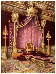 Sala do trono no palácio de Fontainebleau, França, 1911-1912.
