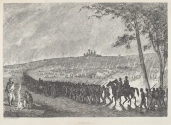 Indo para o acampamento à noite