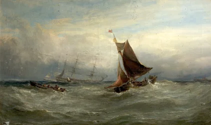 Barcos em um Gale off Ostend, Bélgica, 1875