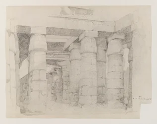 Templo de Khonsu em Karnak, 1887 (grafite em papel tufado)
