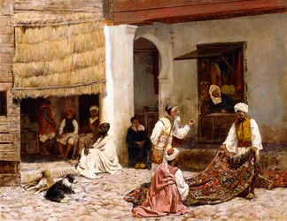 Um bazar de tapetes, Tânger, 1878