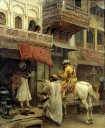 Cena de rua na Índia, c.1885 (óleo sobre tela)