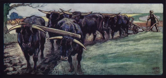 Lavouras de bois no Sussex Downs (cor litho)