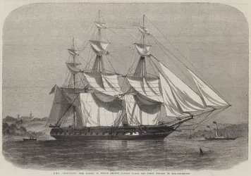 HMS Euryalus, o navio em que o príncipe Alfred leva sua primeira viagem ao mar